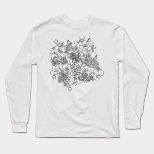 January Birth Month Flower Bouquet Drawing Long Sleeve T-Shirt